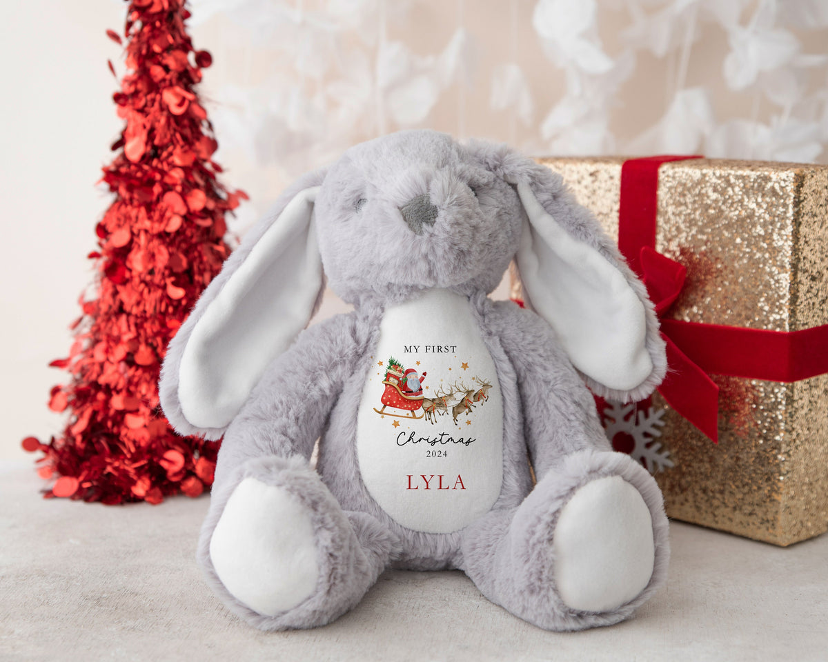 Personalised First Christmas Reindeer Soft Toy