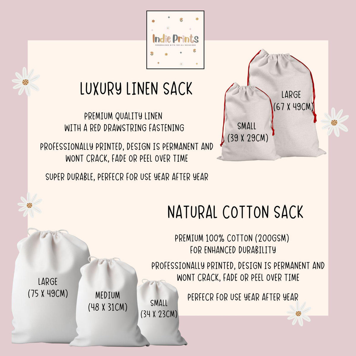 Personalised Cotton Santa Sack