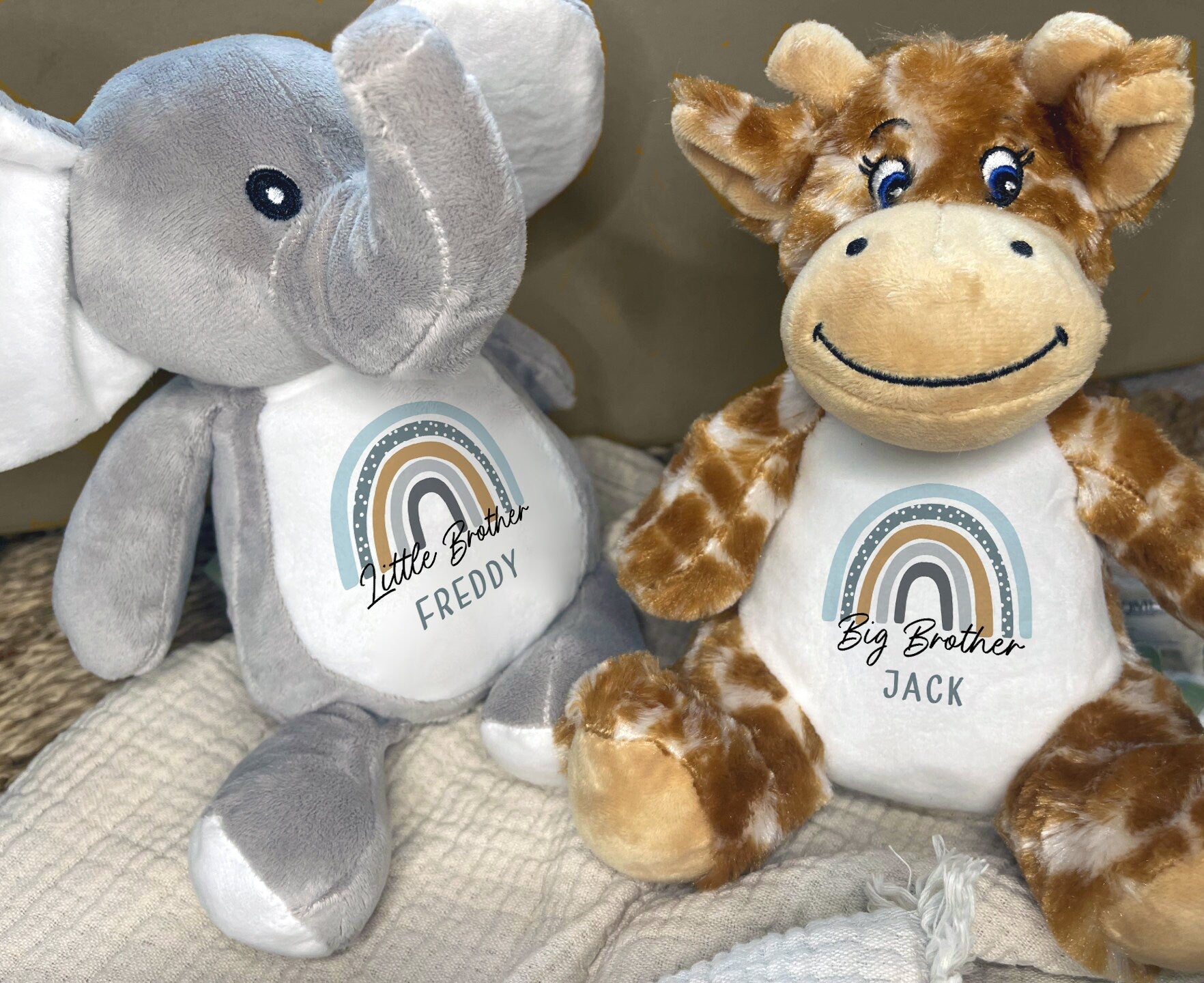 Personalised Sibling Soft Toy Gift