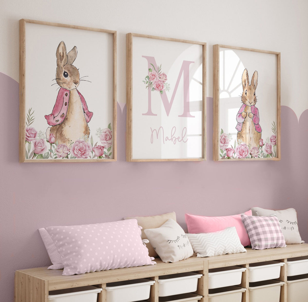 Personalised Peter Rabbit Nursery Print – Girls