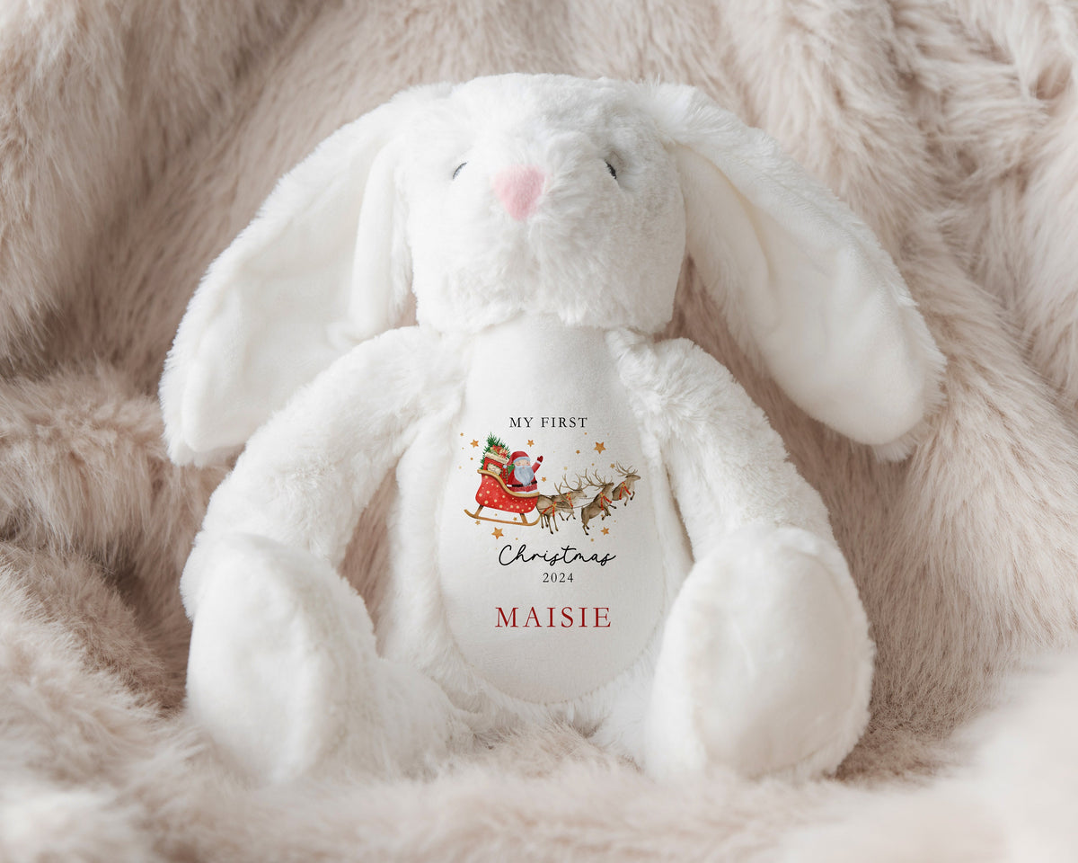 Personalised First Christmas Reindeer Soft Toy