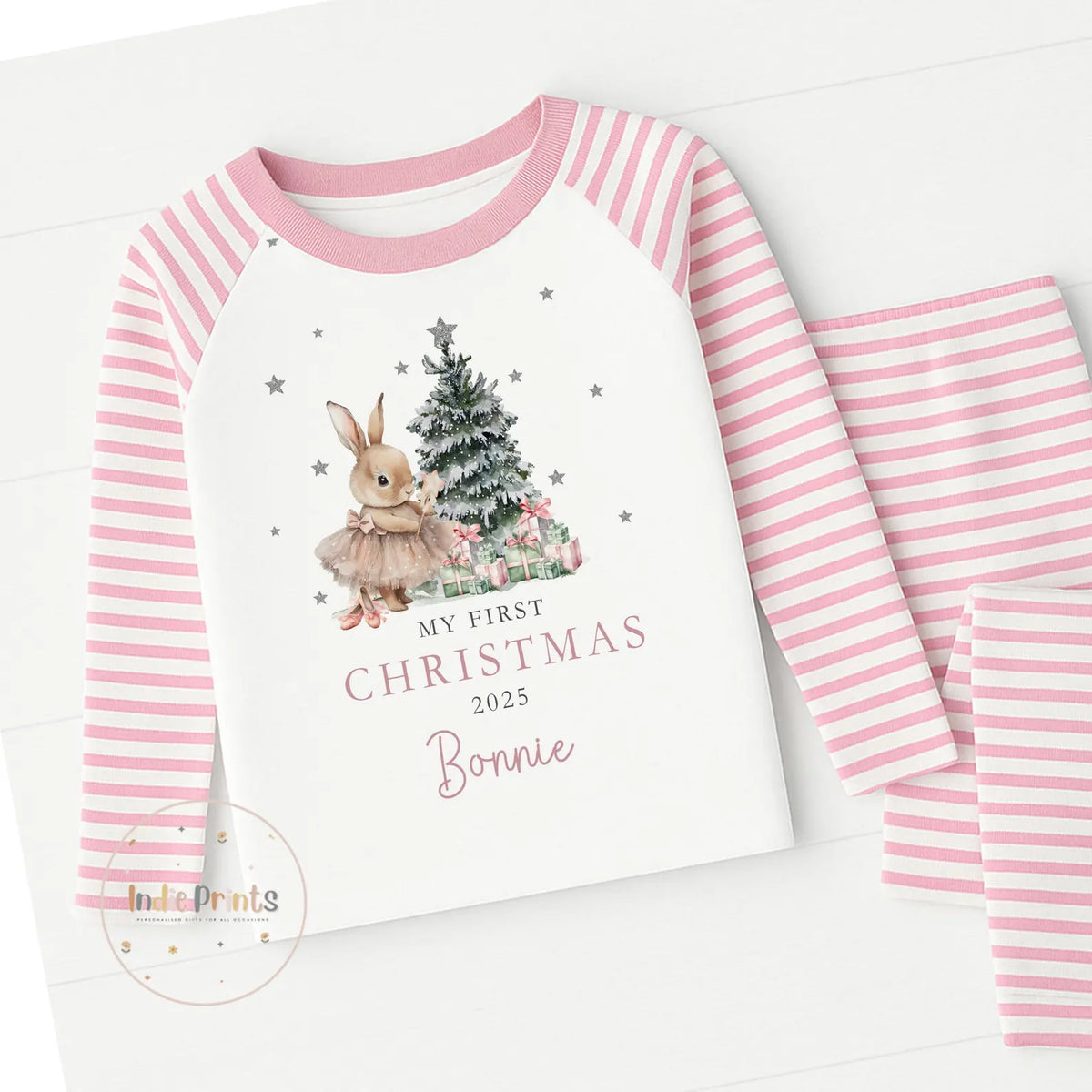 Personalised Baby Girl First Christmas Outfit
