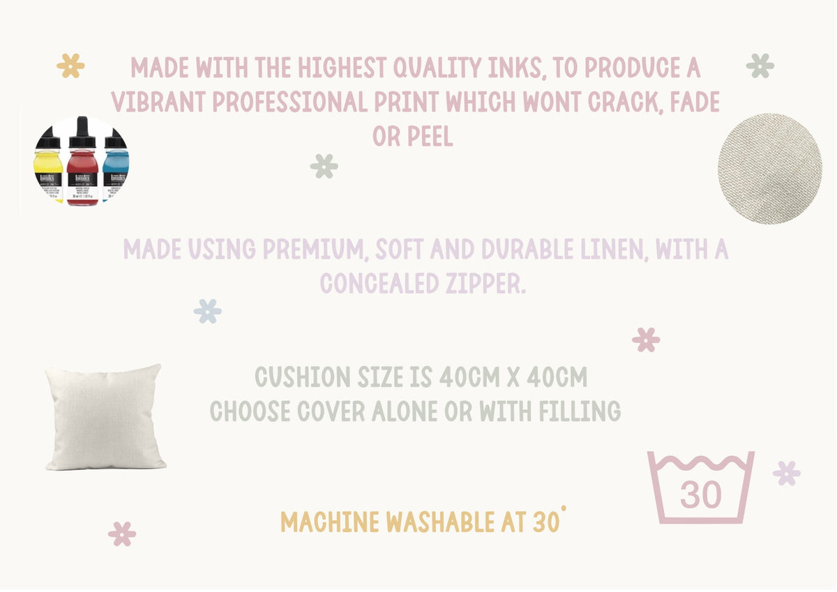 Personalised Peter Rabbit Birth Details Cushion