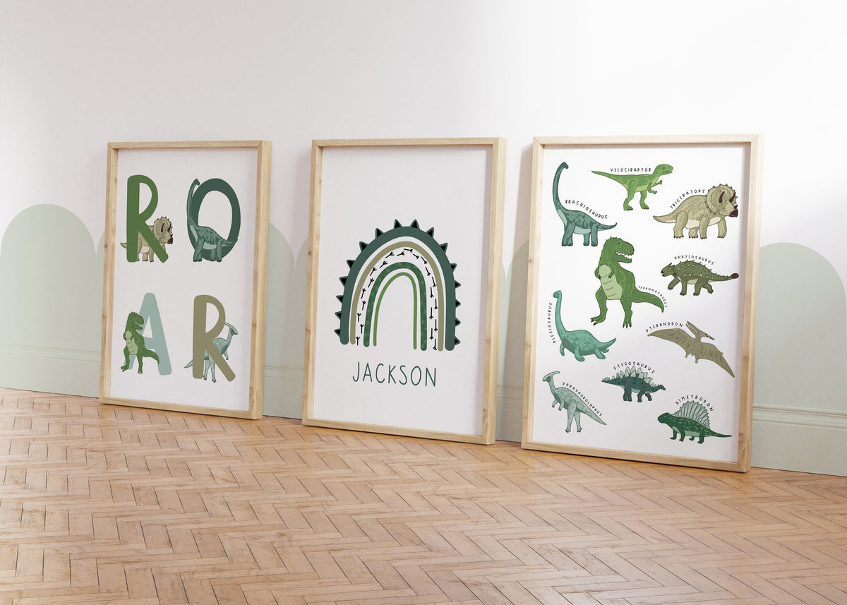 Dinosaur Nursery Prints – Set of 3