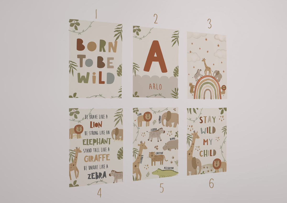 Born to Be Wild Safari Nursery Prints
