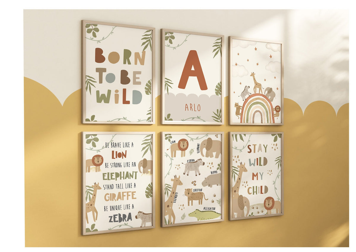 Born to Be Wild Safari Nursery Prints