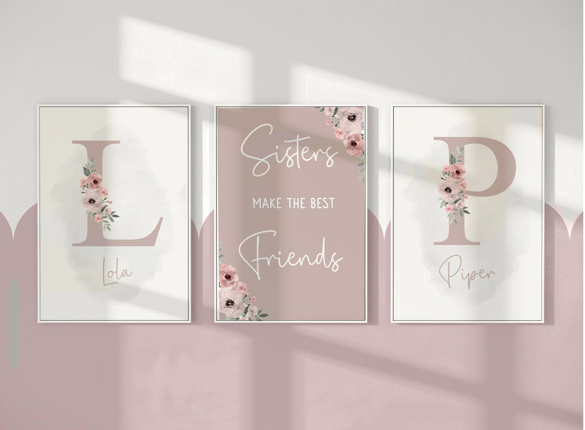 Sisters Make the Best Friends Bedroom Prints – Set of 3