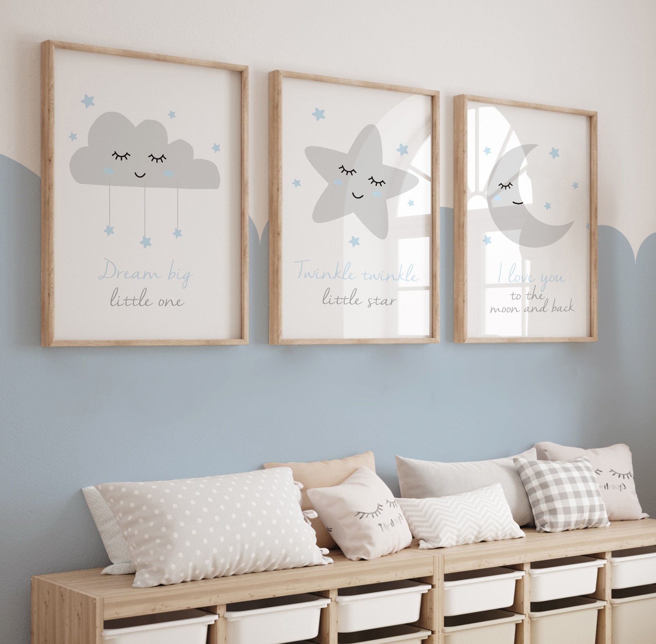 Nursery Prints,Nursery Wall Art,Gender Neutral Nursery,Girls Nursery,Boy Nursery Prints,Girls Nursery Decor,Grey,Pink,Blue,Baby Room,Moon