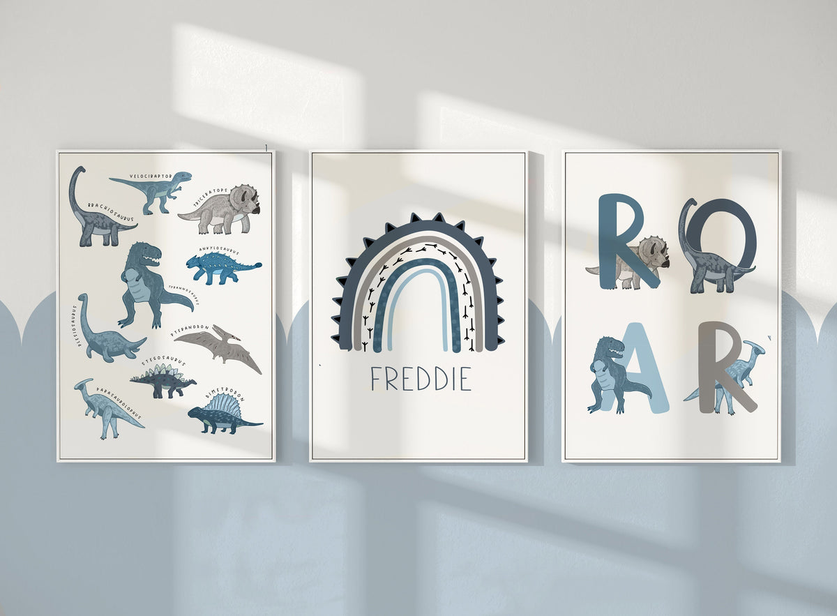 Dinosaur Nursery Prints – Set of 3