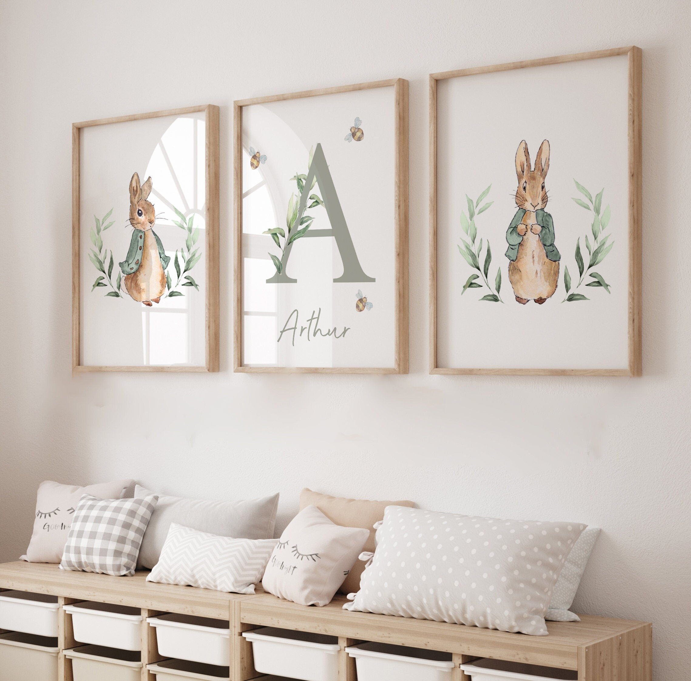 Personalised Peter Rabbit Boys’ Nursery Prints – Set of 3