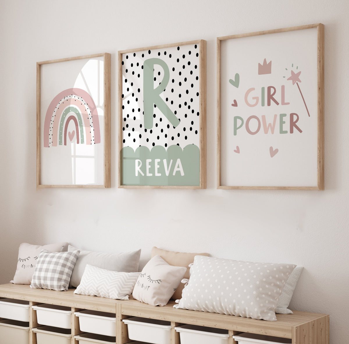 Personalised Girl Power Rainbow Bedroom Prints