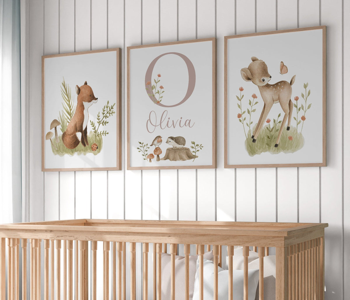 Personalised Woodland Animal Nursery Prints
