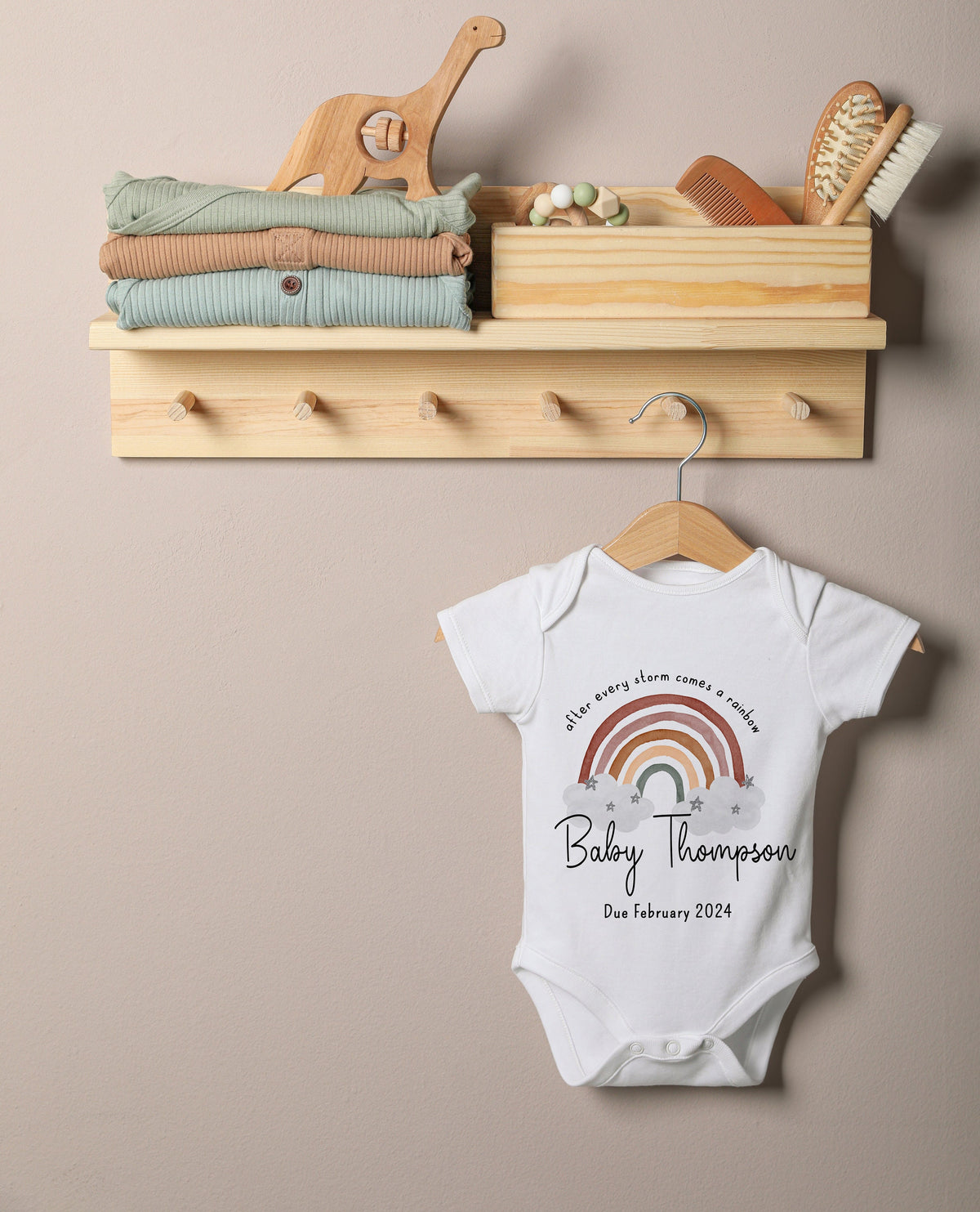 Personalised Rainbow Baby Announcement Outfit