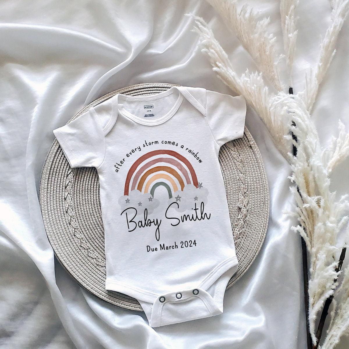 Personalised Rainbow Baby Announcement Outfit