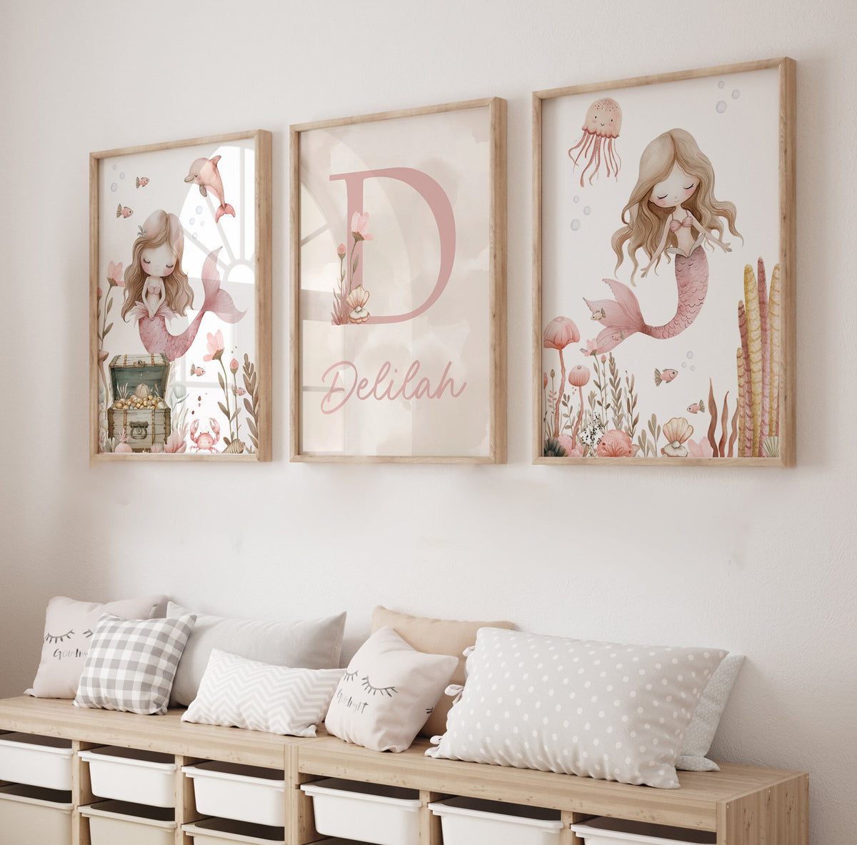 Personalised Mermaid Girls Bedroom Prints