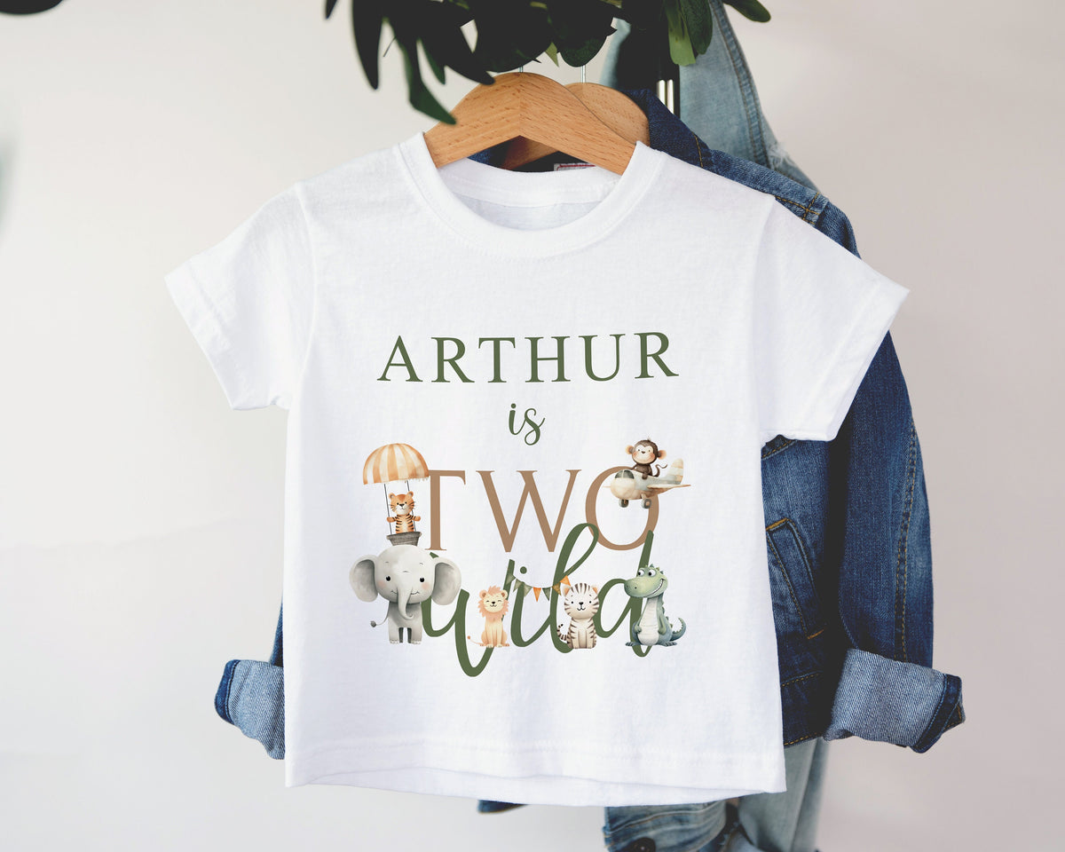 Personalised Two Wild Second Birthday T-Shirt