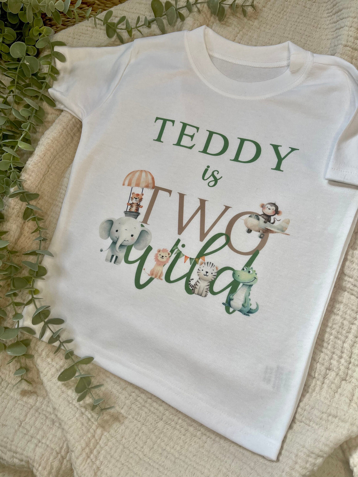 Personalised Two Wild Second Birthday T-Shirt