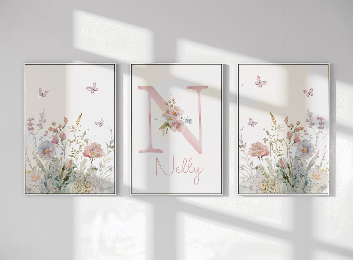 Personalised Wildflower Girls Bedroom Prints