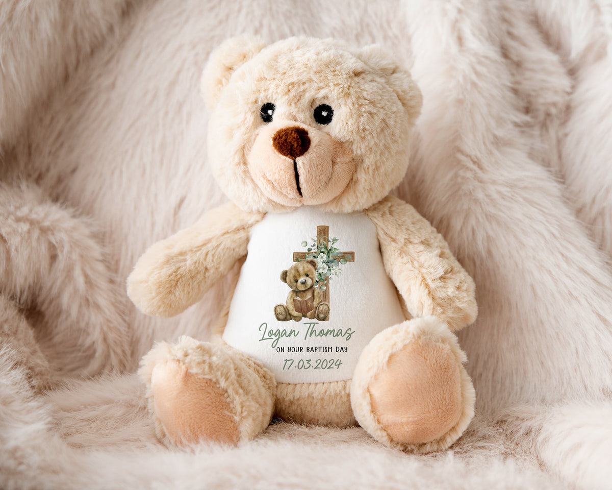Personalised Baby Boy Christening Soft Toy