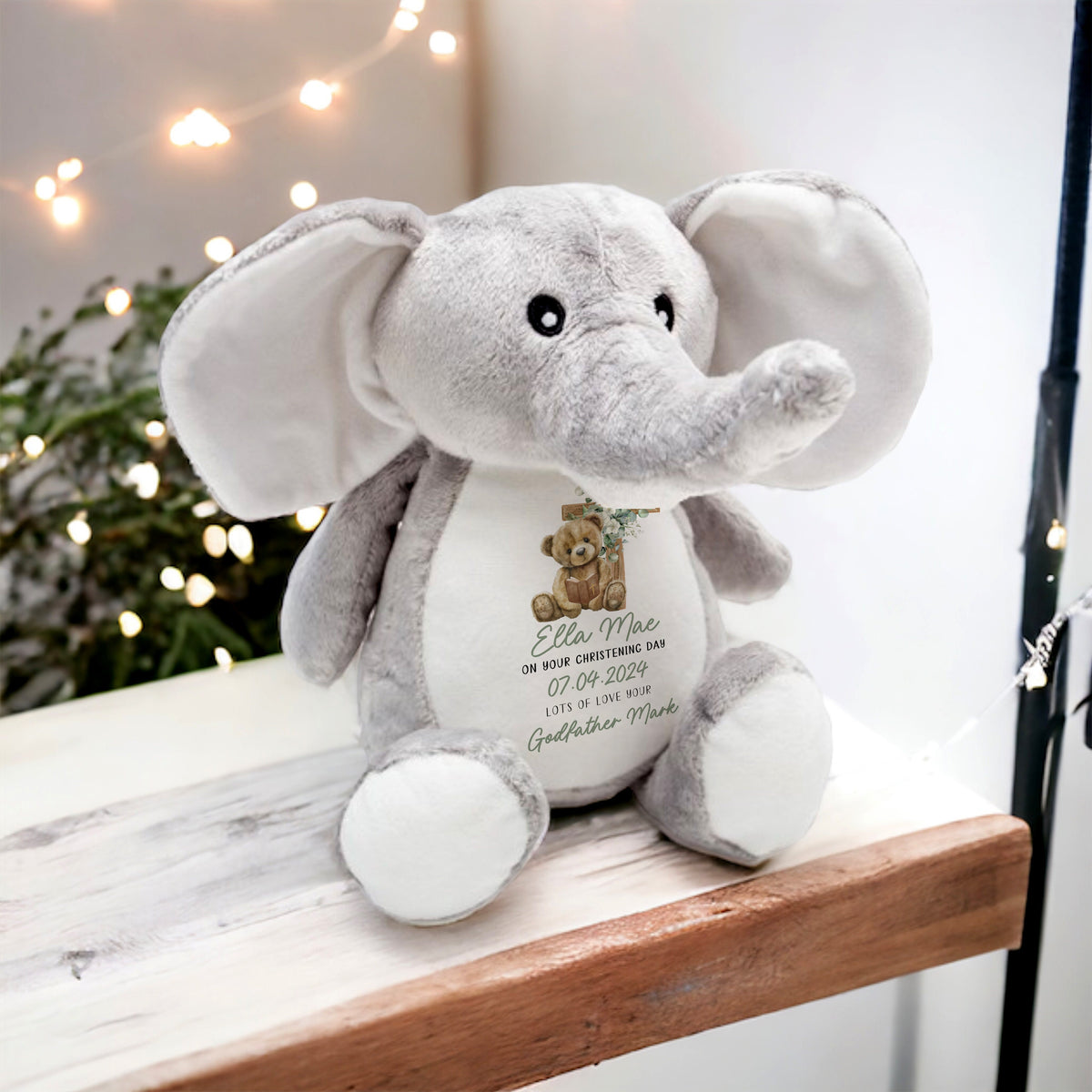 Personalised Baby Boy Christening Soft Toy