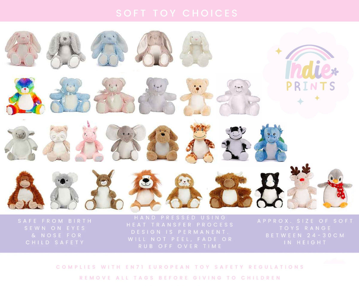Personalised Safari First Birthday Soft Toy