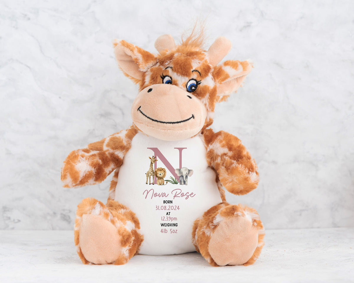 Personalised New Baby Birth Details Soft Toy