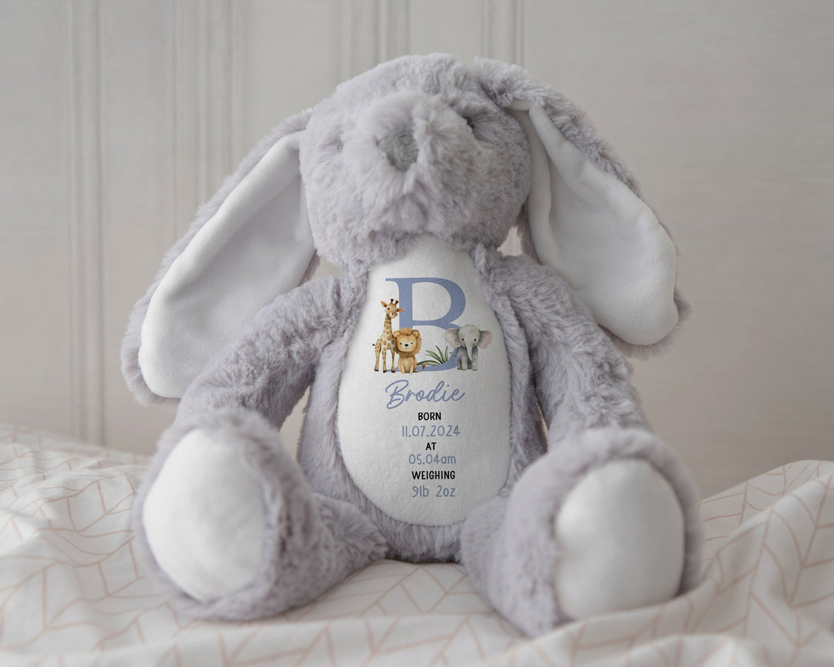 Personalised New Baby Birth Details Soft Toy