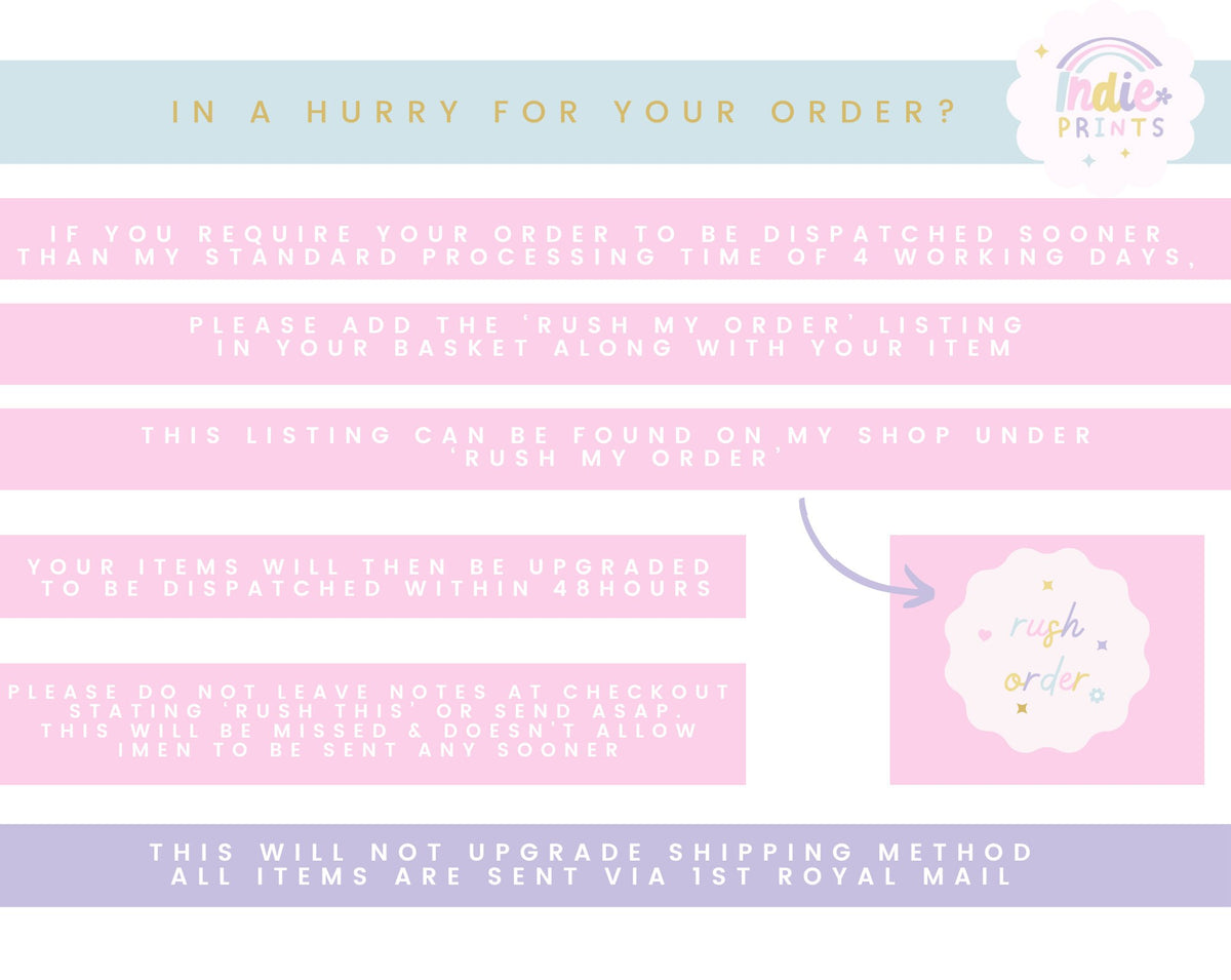 Personalised Girl Power Rainbow Bedroom Prints