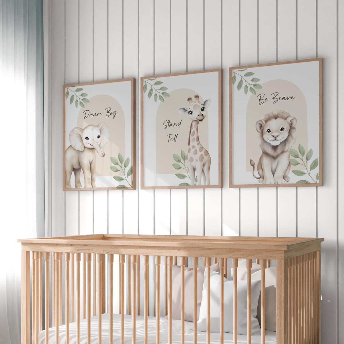 Safari Animal Nursery Prints – Set of 3