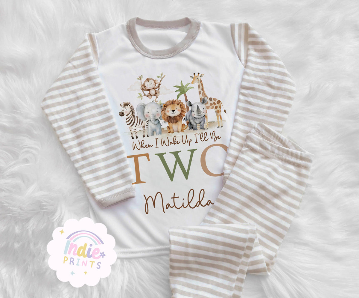 Personalised Safari Second Birthday Pyjamas