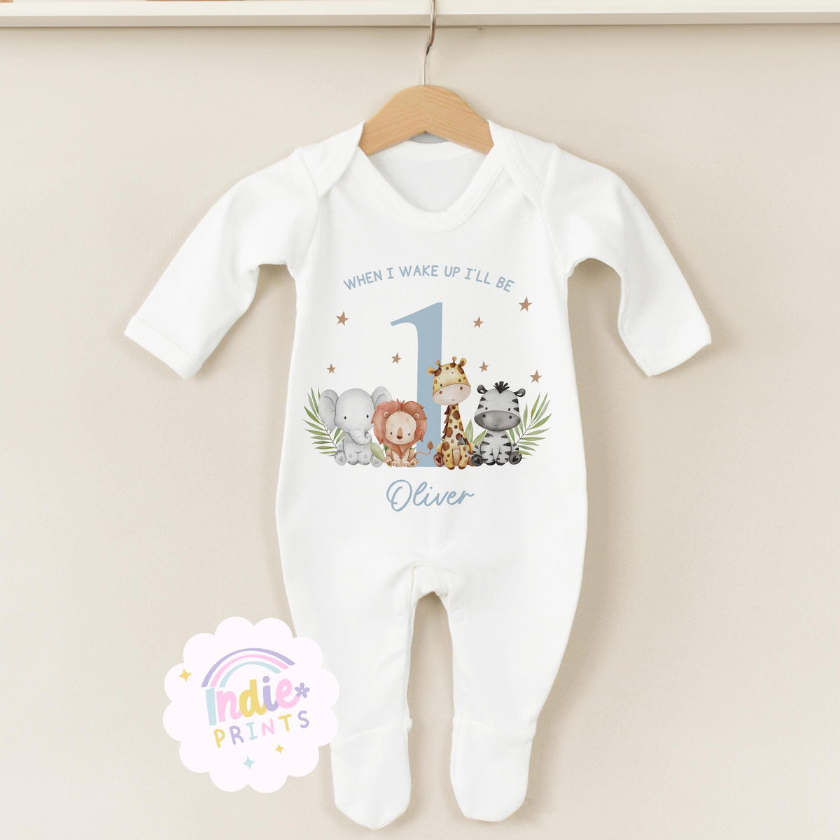 Personalised Safari First Birthday Pyjamas