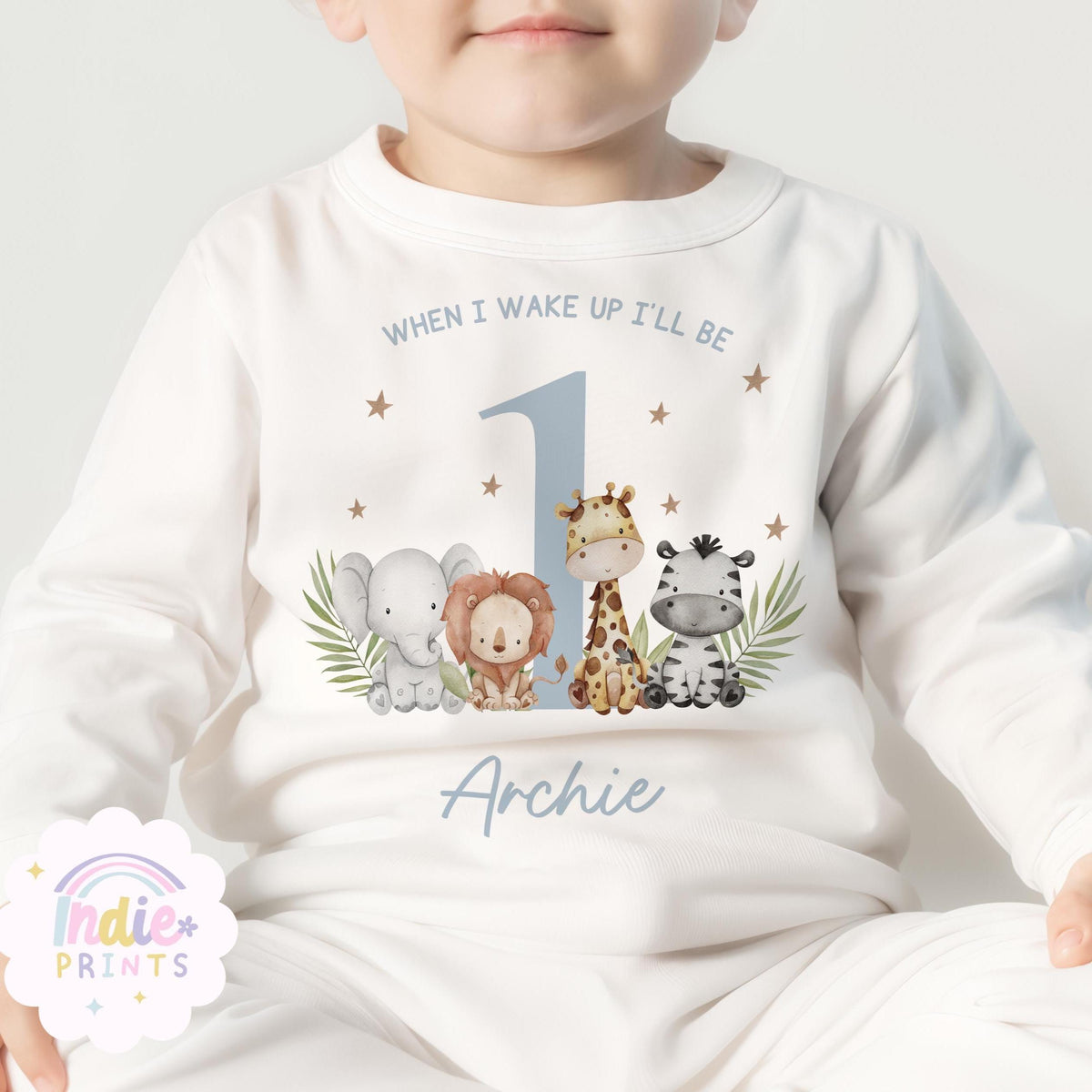 Personalised Safari First Birthday Pyjamas