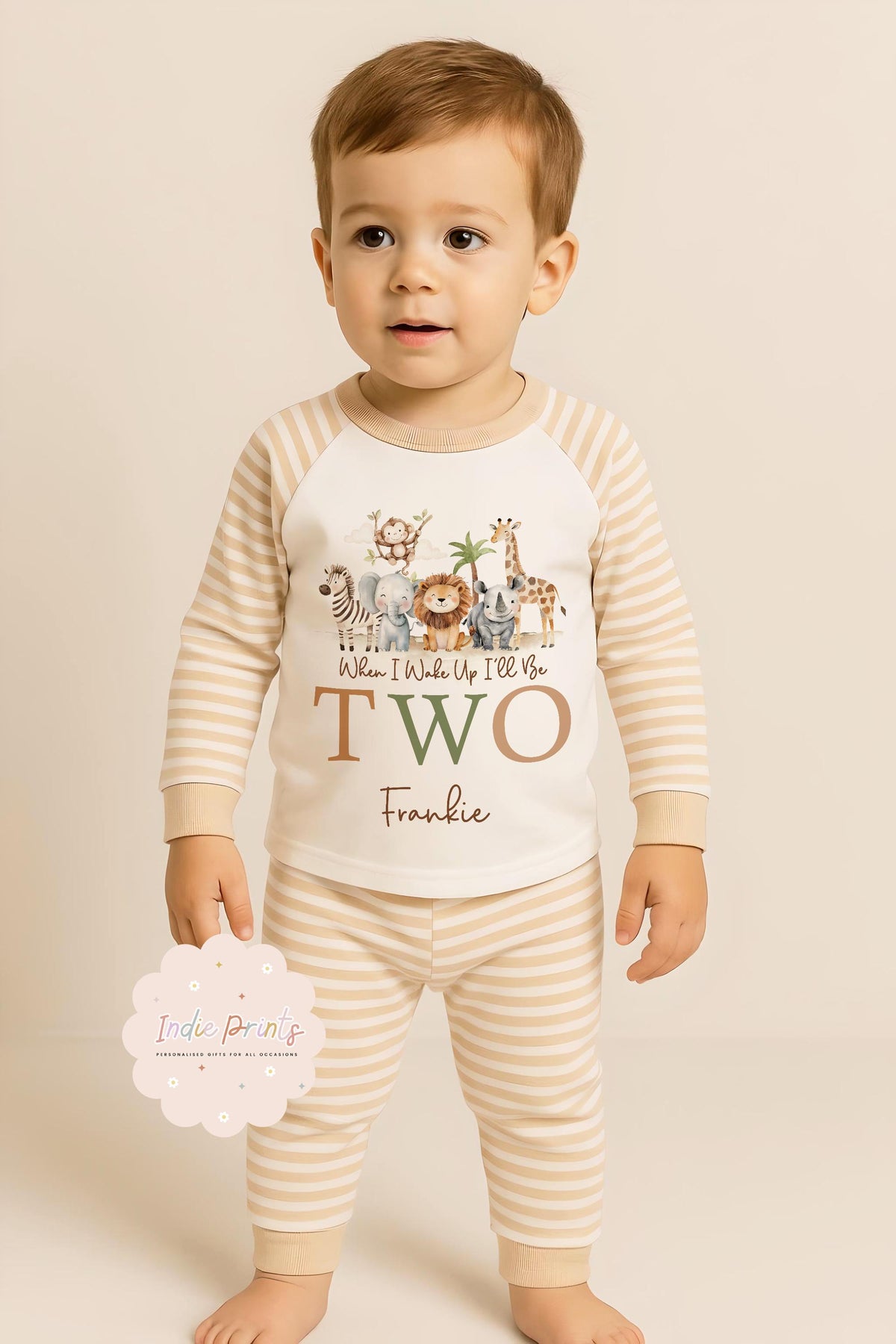 Personalised Safari Second Birthday Pyjamas