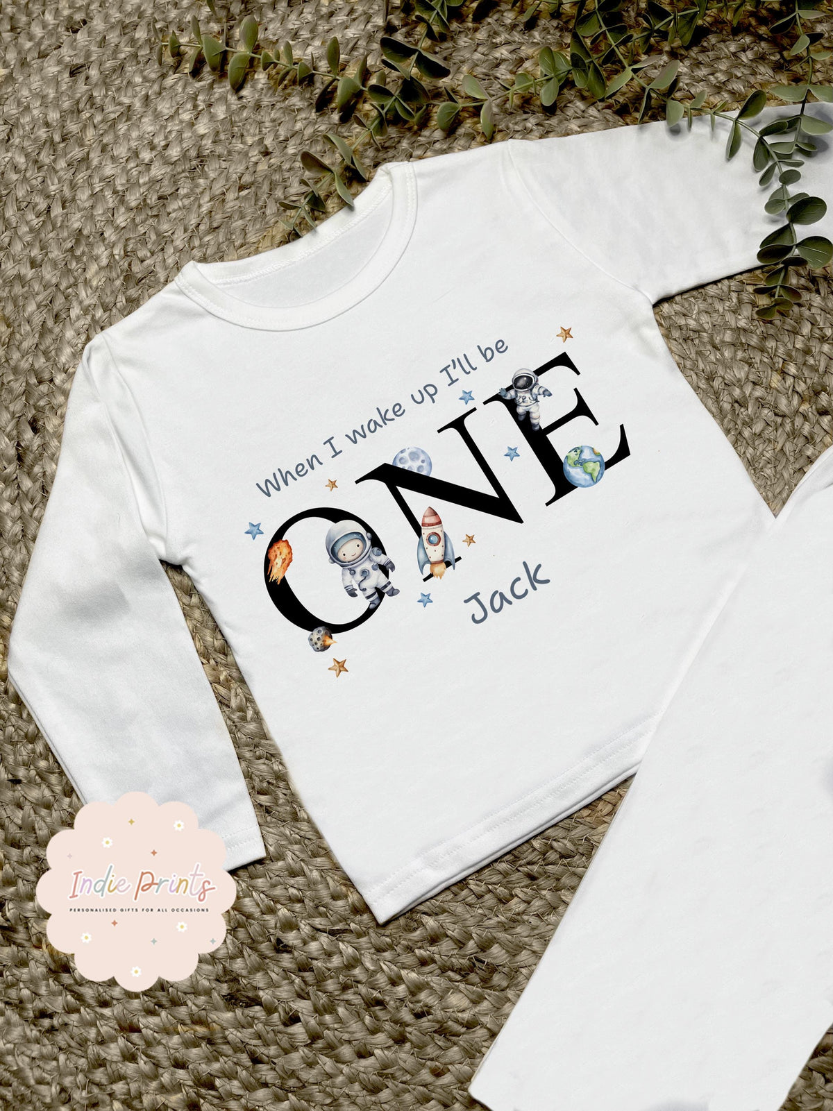 Personalised Space First Birthday Pyjamas and Outfit