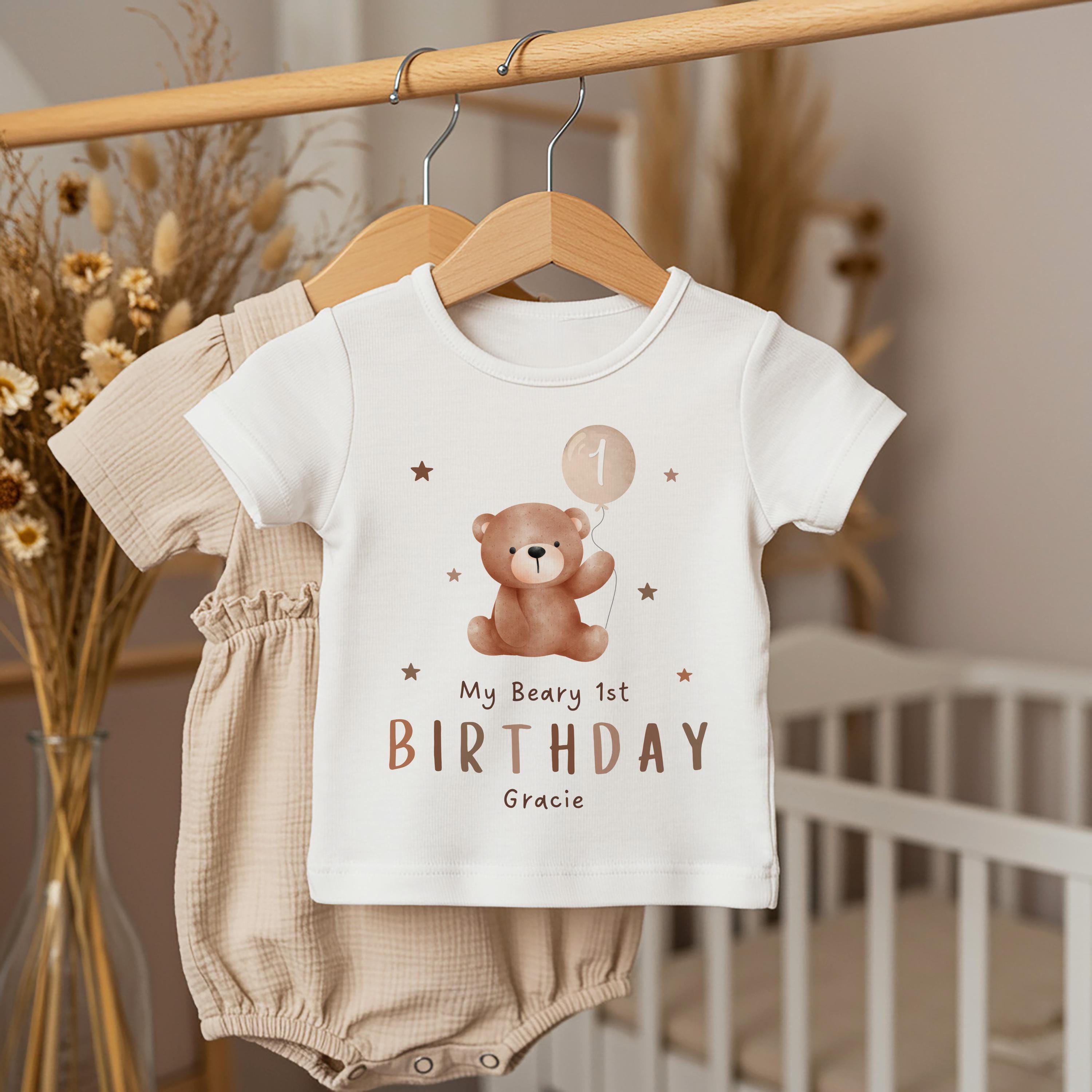 Personalised Teddy Bear First Birthday Outfit