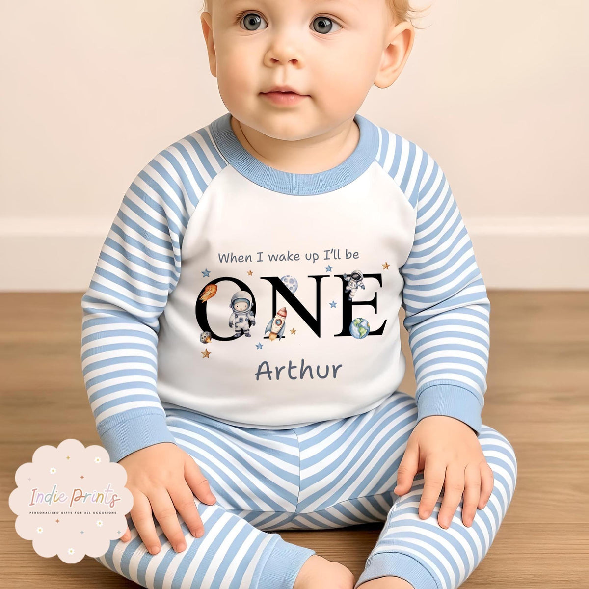 Personalised Space First Birthday Pyjamas and Outfit