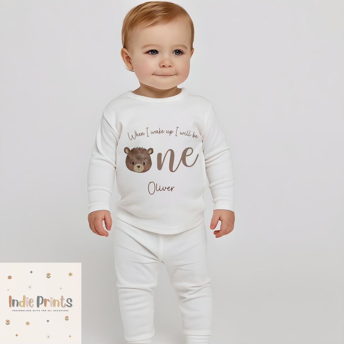 Personalised ‘Beary’ First Birthday Pyjamas & Outfit