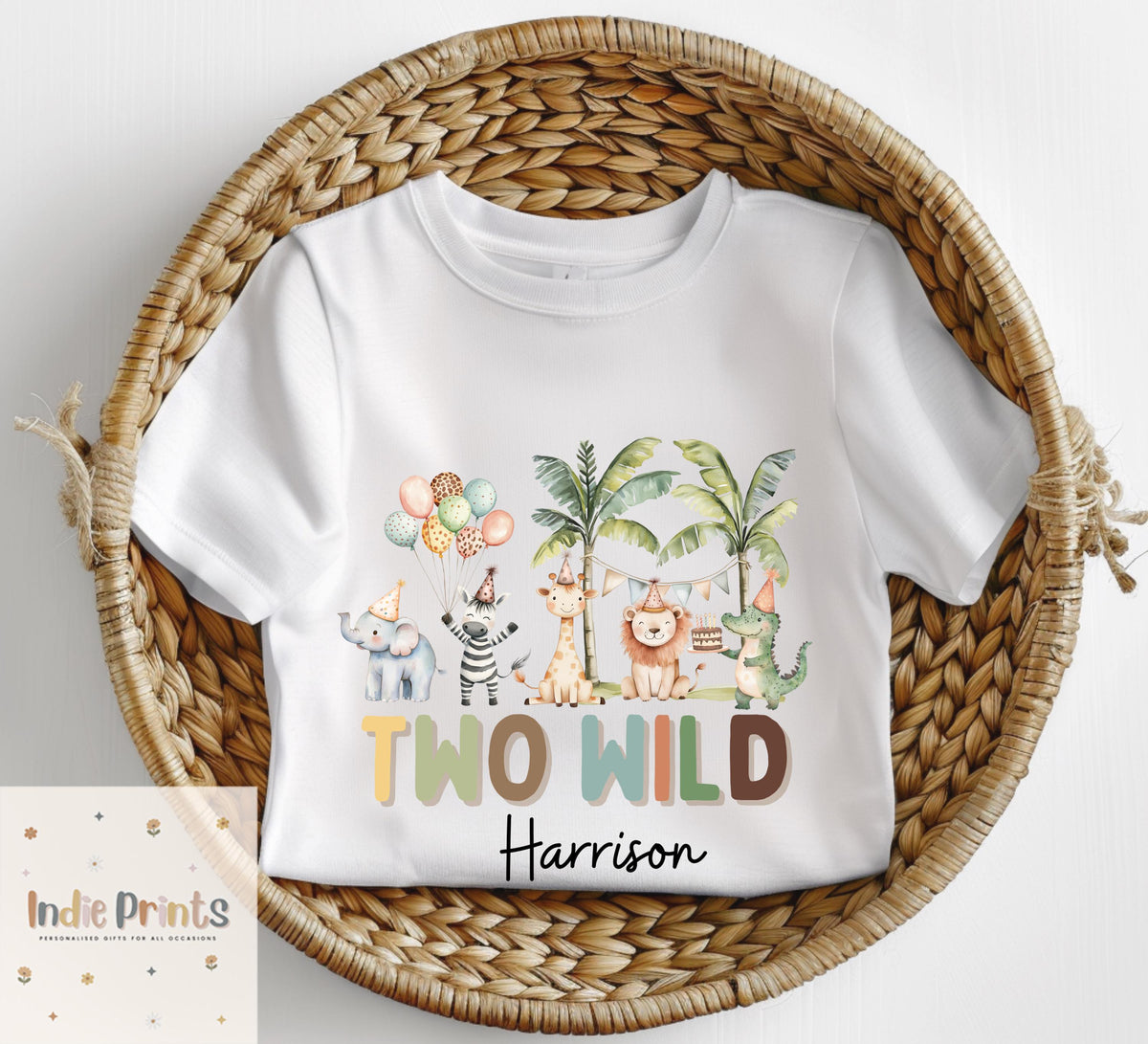 Personalised Two Wild Second Birthday T-Shirt