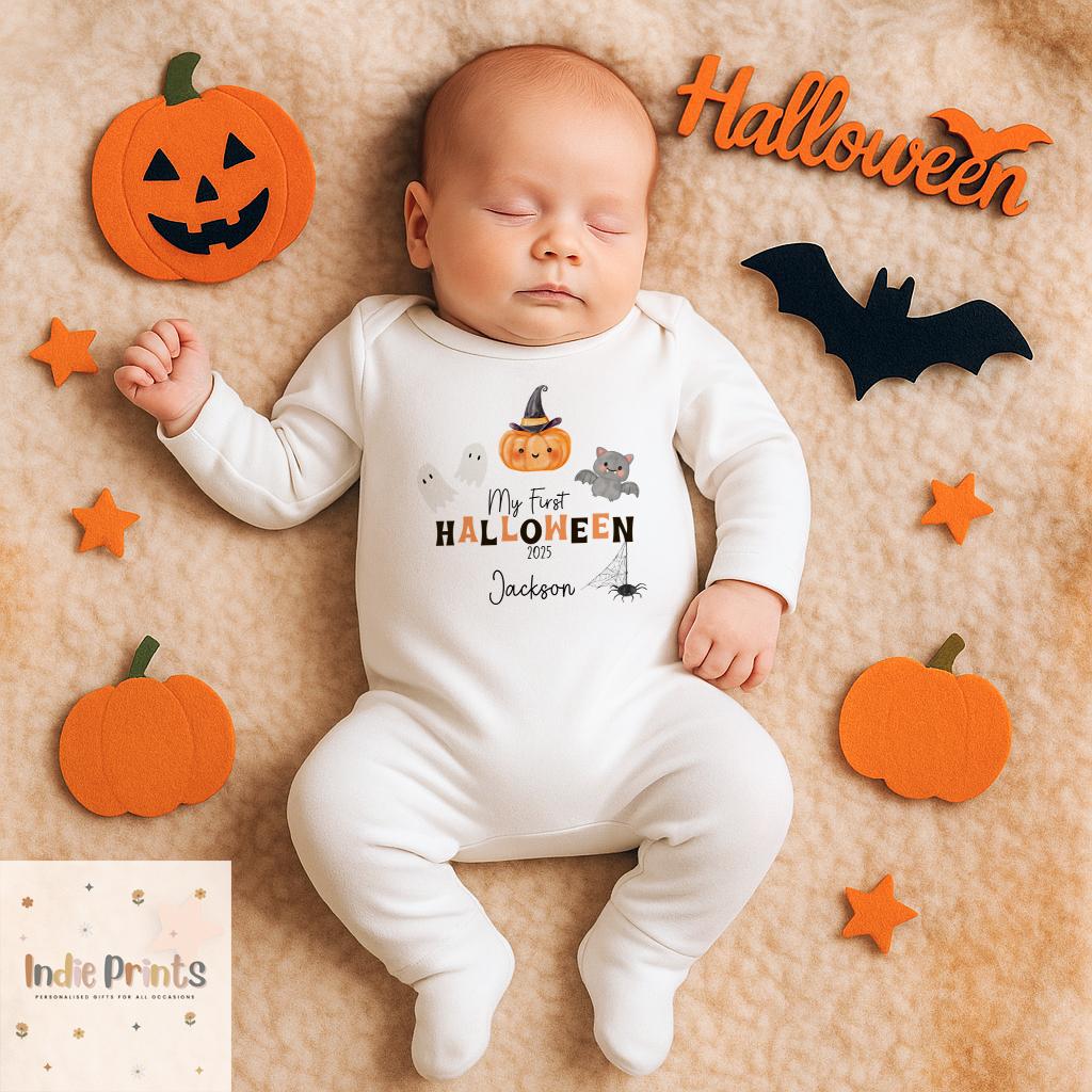 Personalised First Halloween Pumpkin Outfit