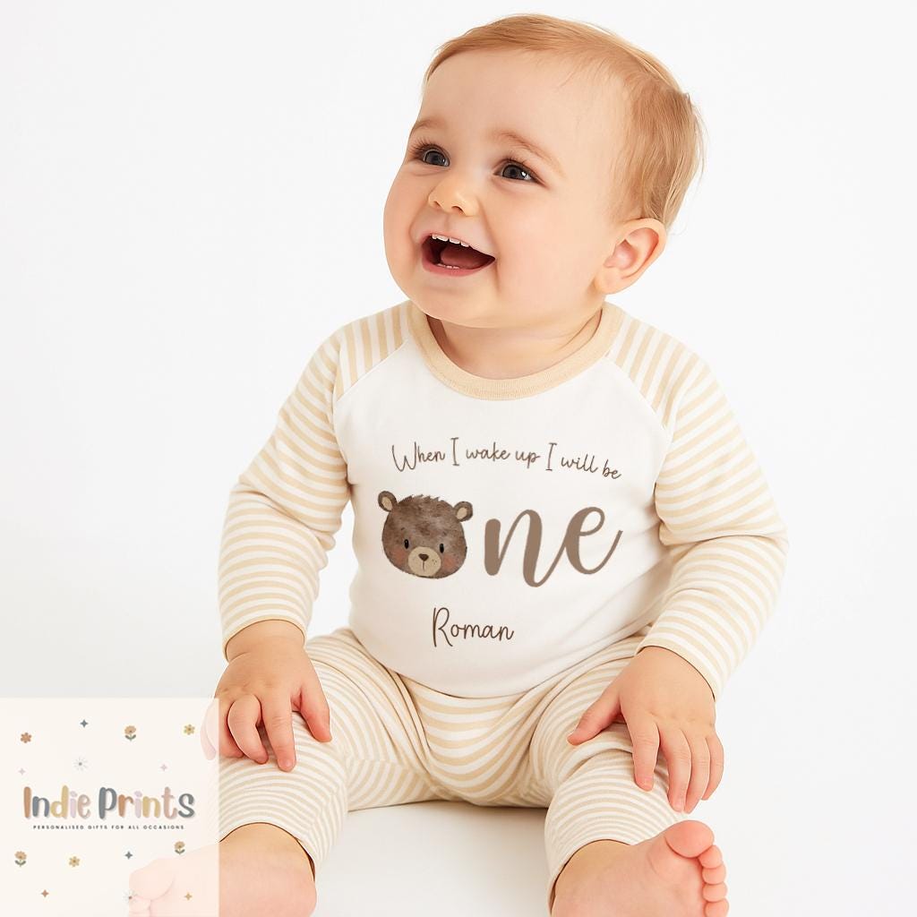 Personalised ‘Beary’ First Birthday Pyjamas & Outfit