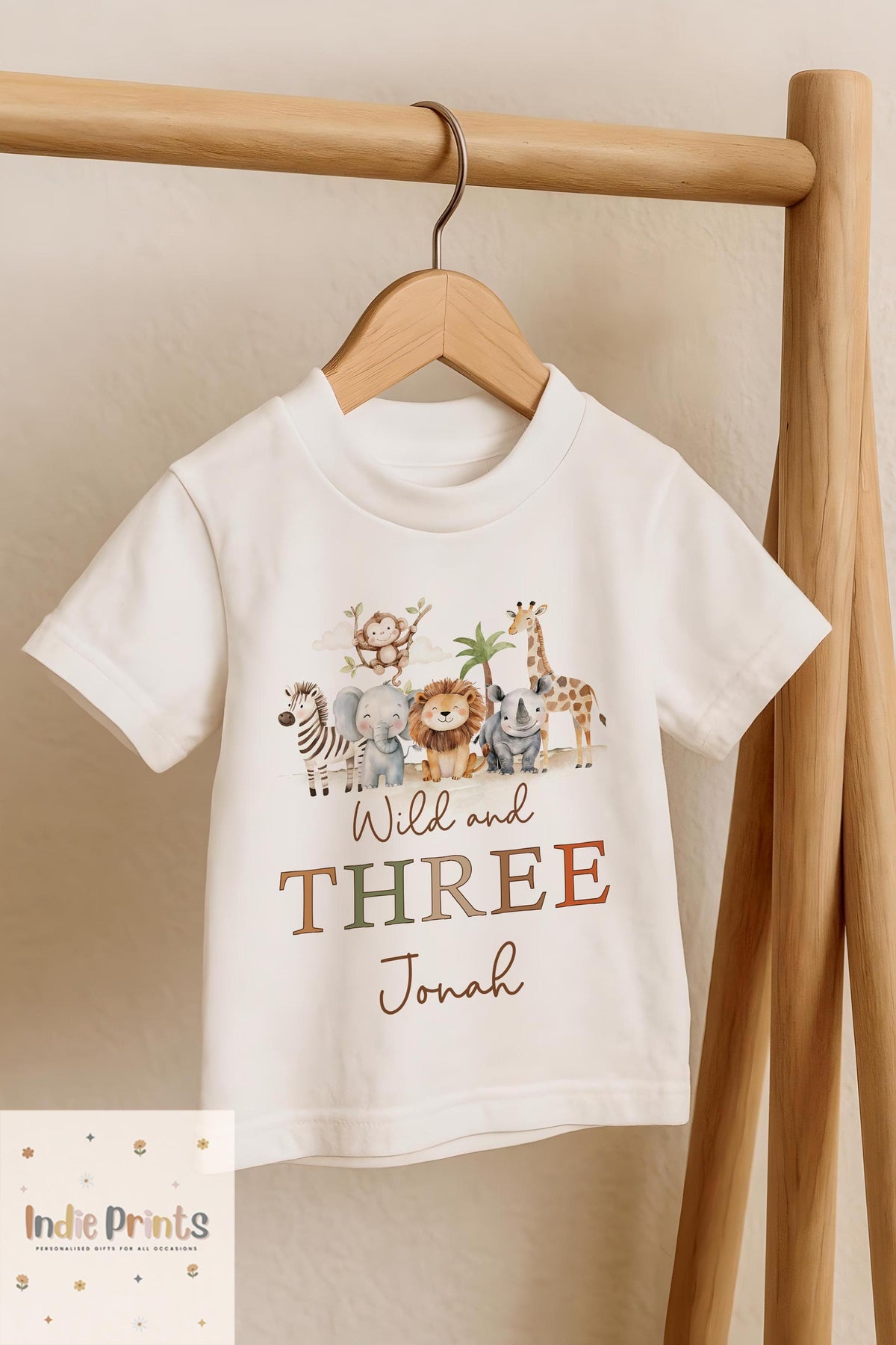Personalised Young Wild & Three Birthday T-Shirt