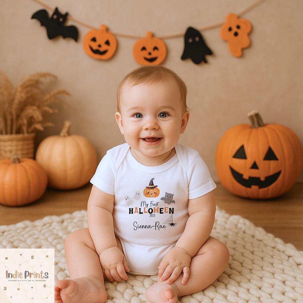 Personalised First Halloween Pumpkin Outfit