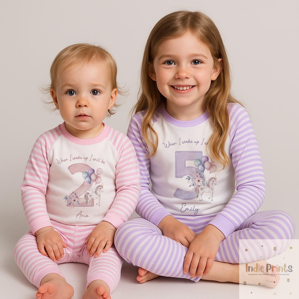 Personalised Girls’ Birthday Pyjamas & T-Shirt