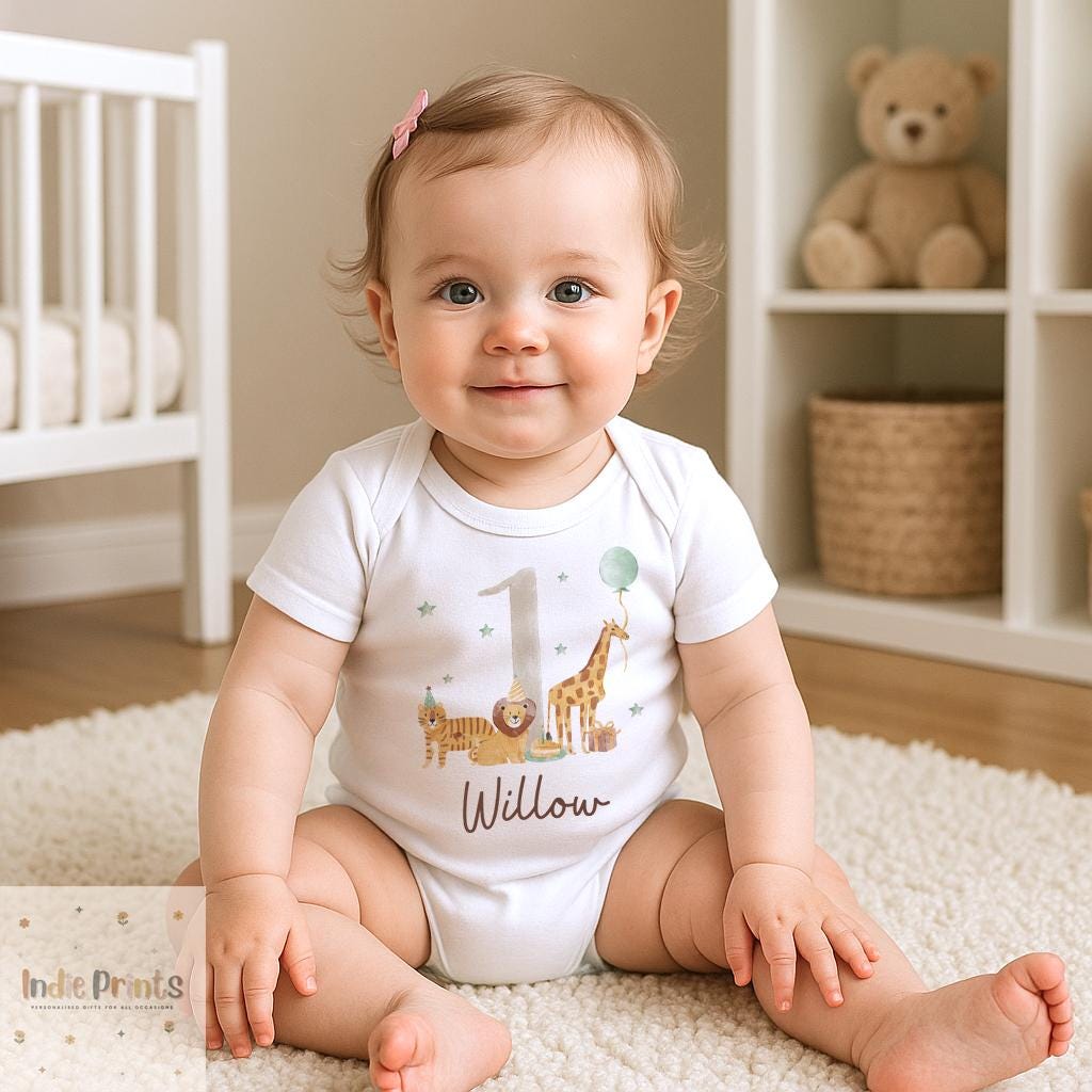Personalised Wild One Safari First Birthday Outfit
