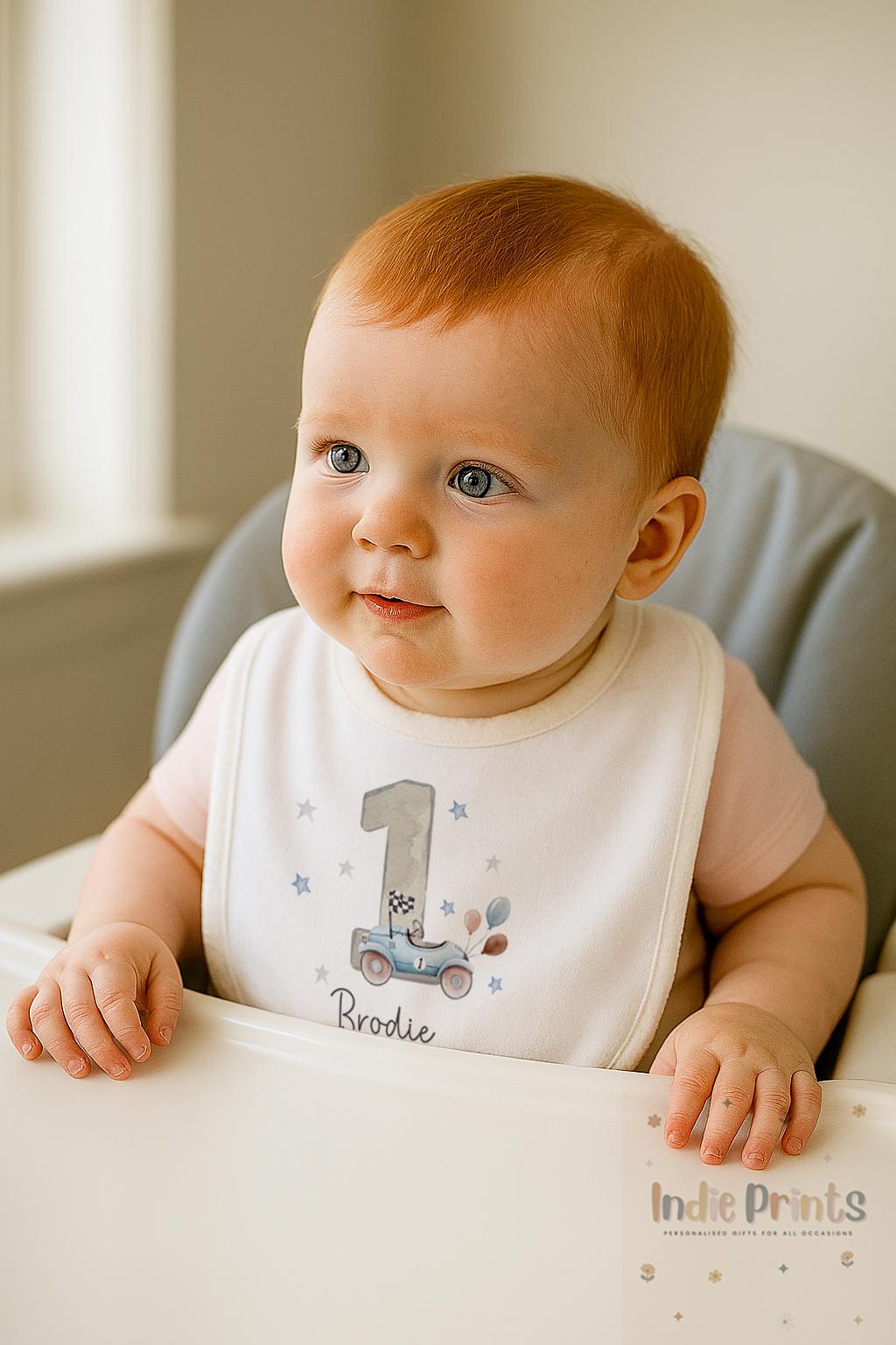 Personalised Car First Birthday Pyjamas and Outfit