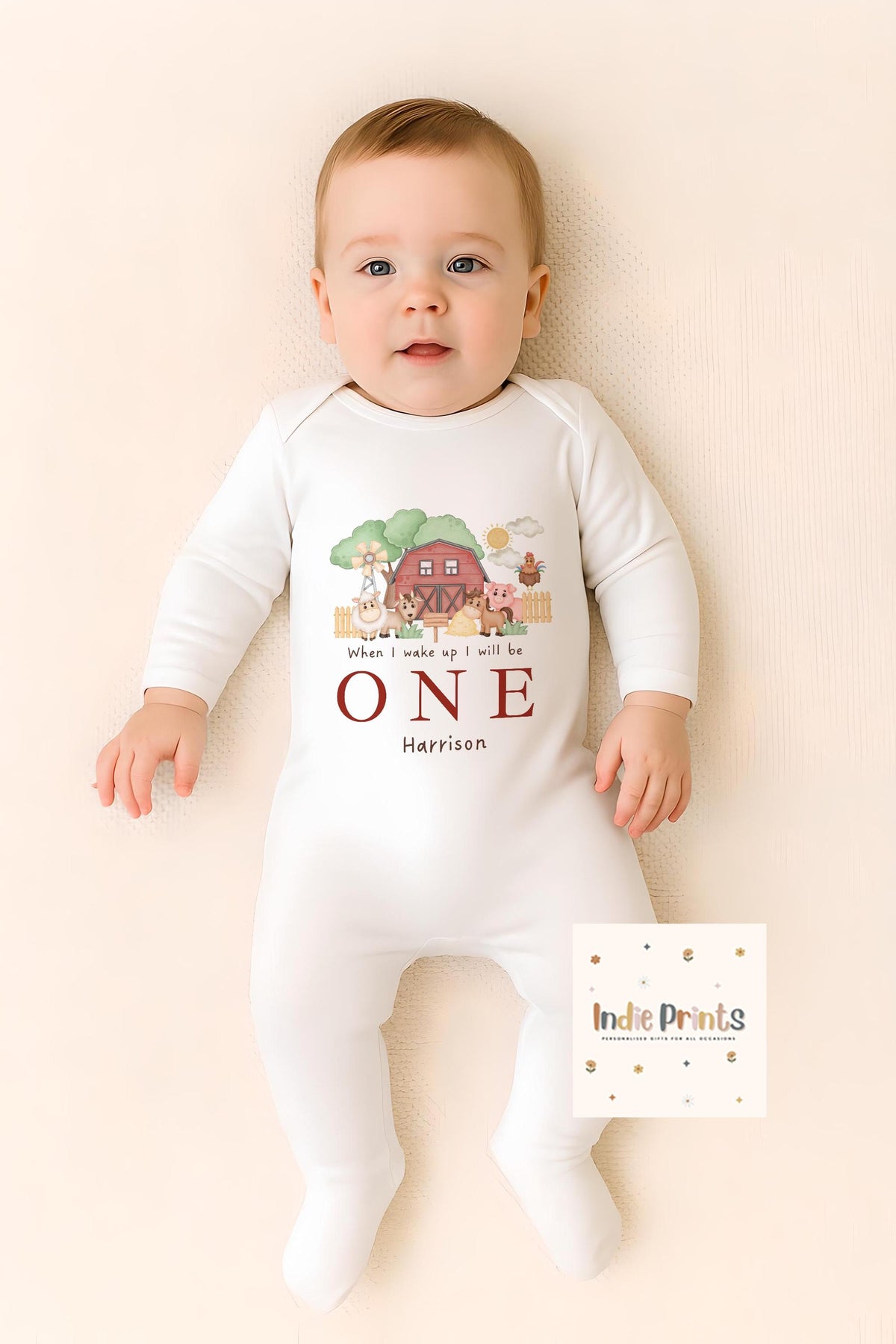 Personalised Farm First Birthday Pyjamas and Outfit