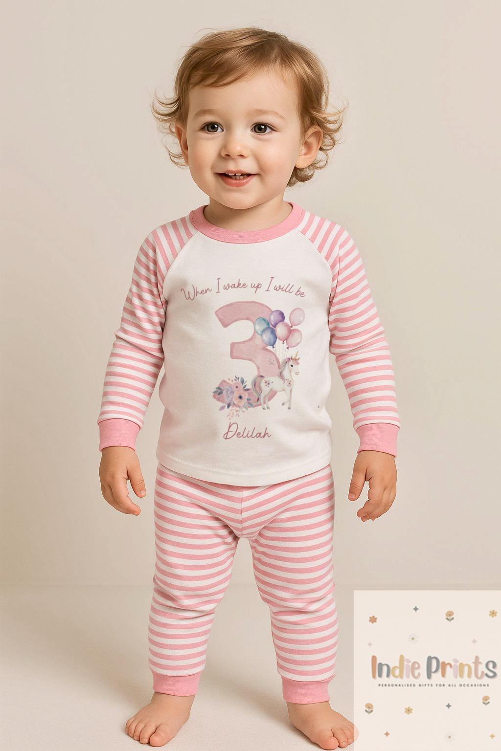 Personalised Girls’ Birthday Pyjamas & T-Shirt