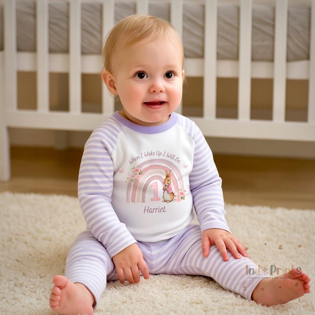 Personalised Girls’ First Birthday Pyjamas and Outfit