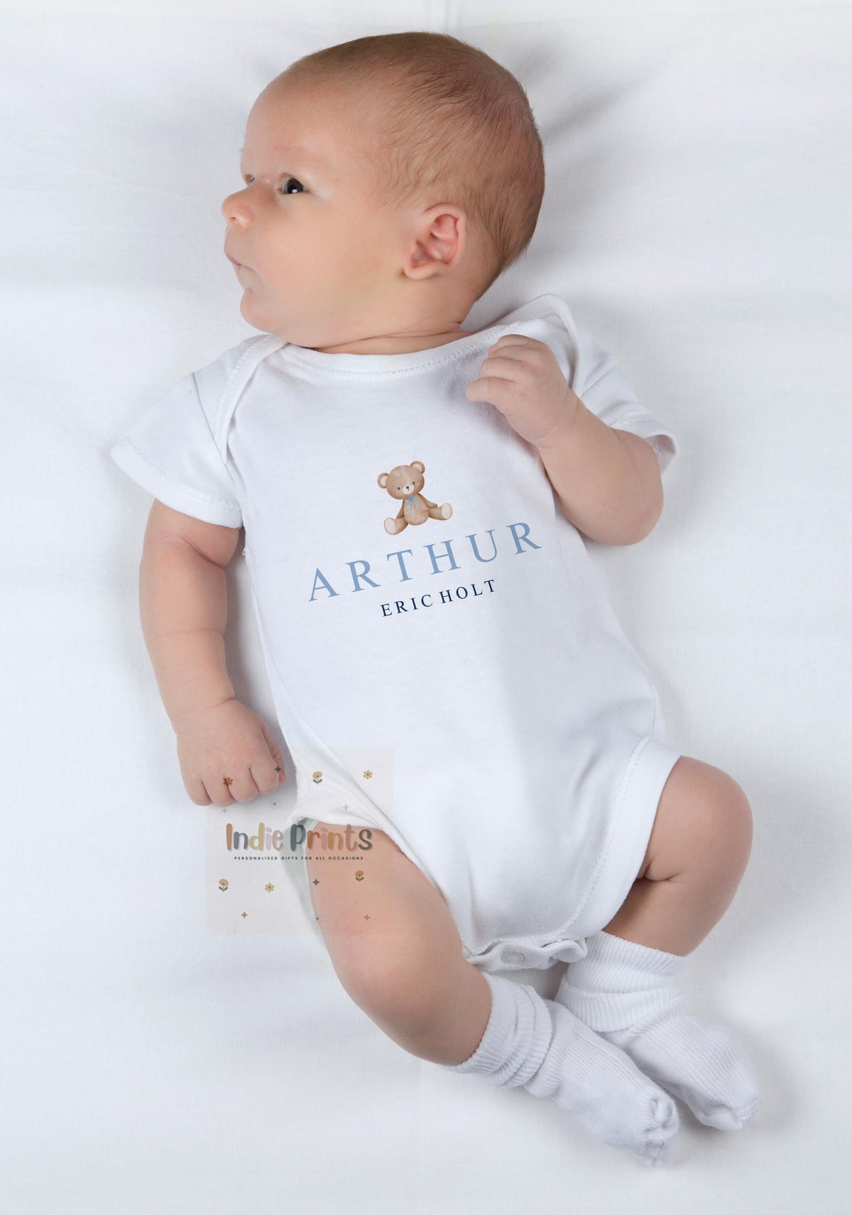 Personalised Teddy Bear Baby Boy Outfit