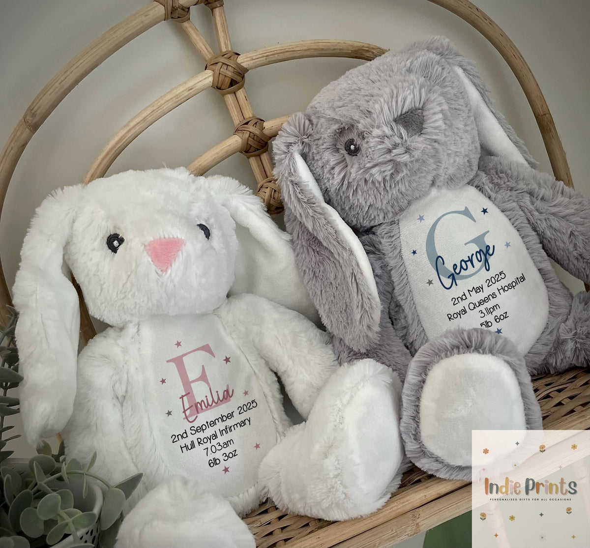 Personalised Baby Birth Details Soft Toy